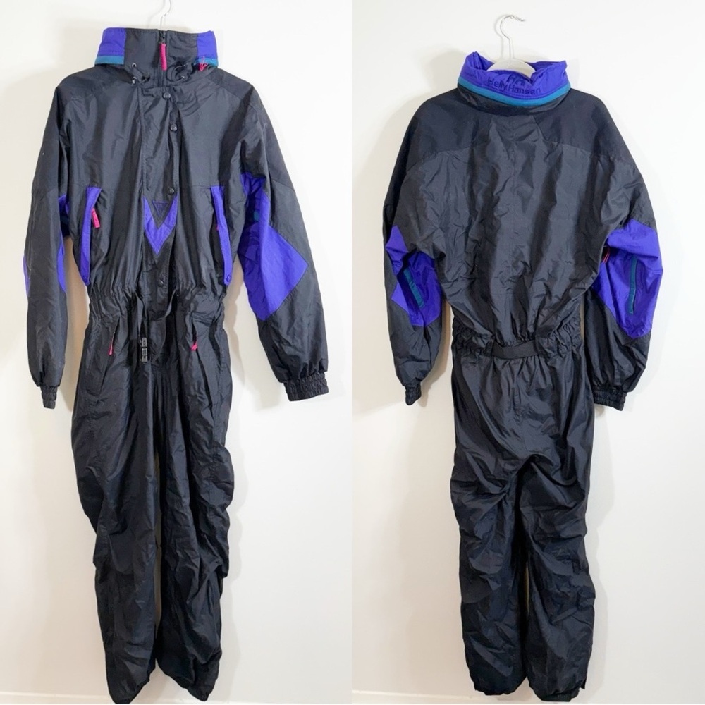 Helly Hansen Vintage Transitional Ski Suit Snowboard Black Purple Large